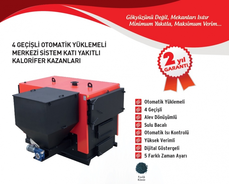 4 GEÇİŞLİ OTOMATİK YÜKLEMELİ MERKEZİ SİSTEM KATI YAKITLI KALORİFER KAZANLARI